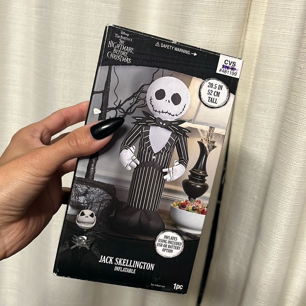 Jack Skellington Inflatable - Black and White